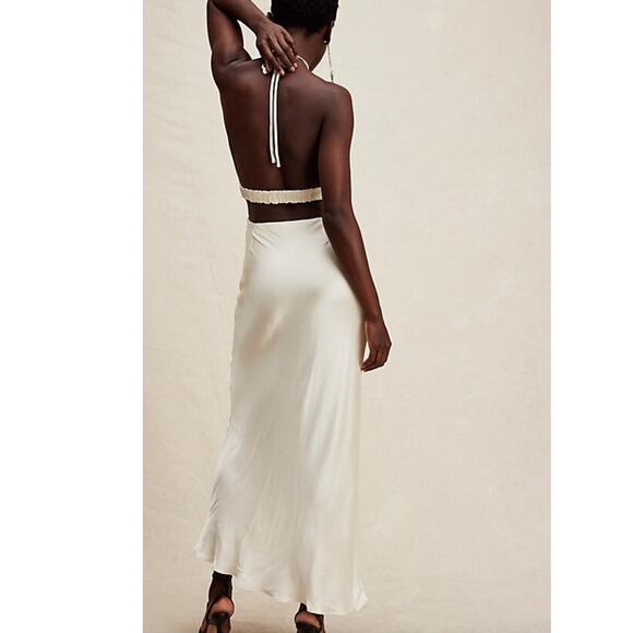 New Free People x Shona Joy Milo Ruched Halter Midi Dress $320 SIZE 4 Ivory - Picture 6 of 7
